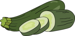Courgettes coupées en dessin