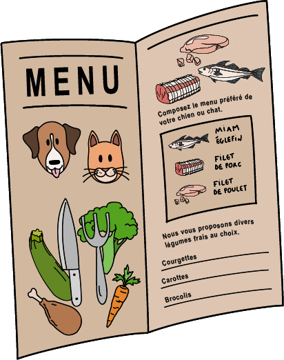 Menu pour chien et chat