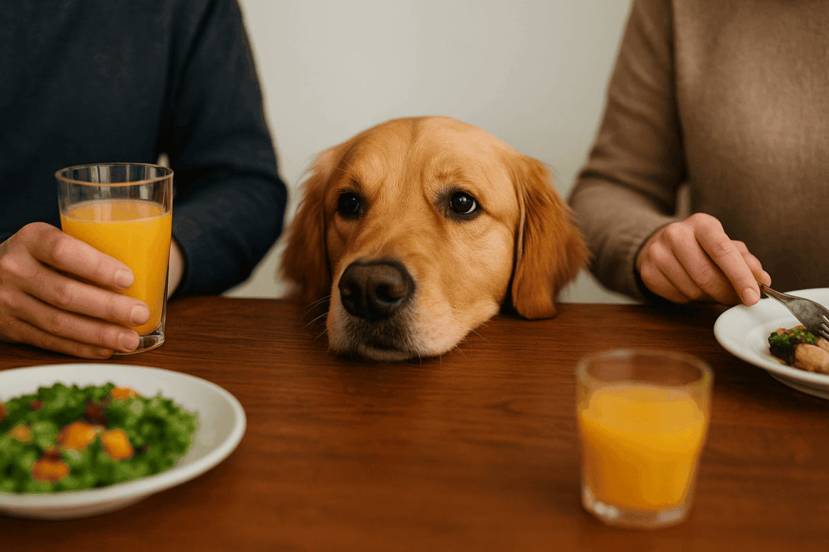 chien qui demande à manger