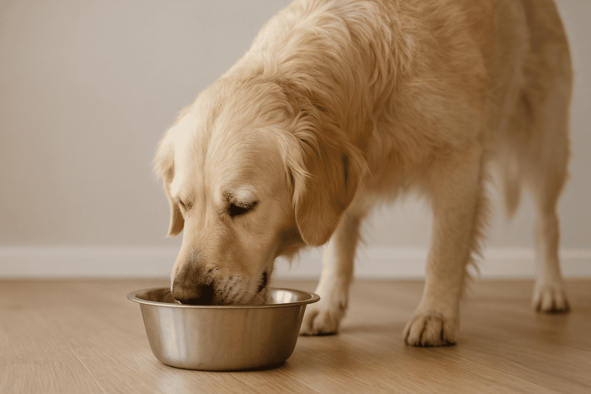 chien qui mange trop vite